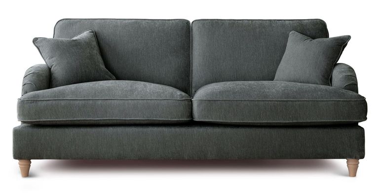 Manhattan Charcoal Fabric 3 Seater Sofa