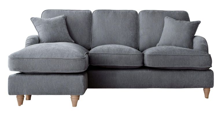 Manhattan Charcoal Fabric Chaise Corner Sofa - LHF