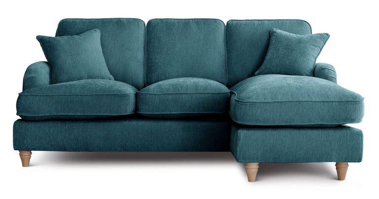 Manhattan Emerald Fabric Chaise Corner Sofa - RHF