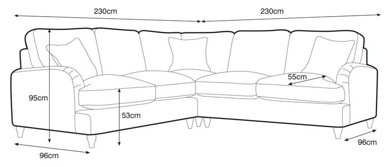 Manhattan Ice Fabric 2 Corner 2 Sofa