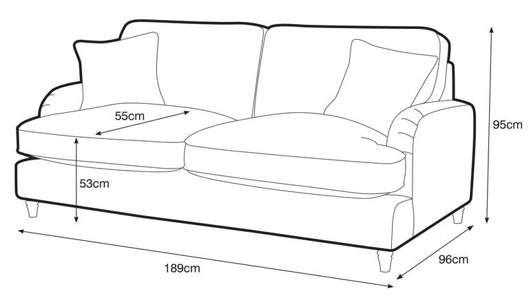 Manhattan Ice Fabric 3 Seater Sofa