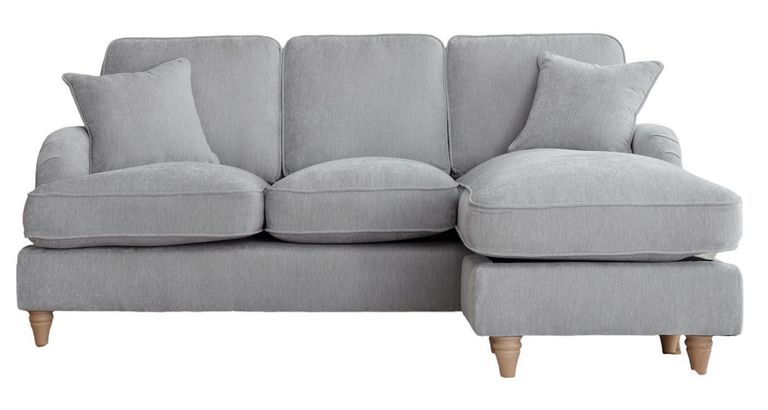 Manhattan Ice Fabric Chaise Corner Sofa - RHF