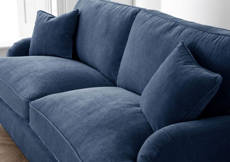 Manhattan Navy Fabric 2 Seater Sofa