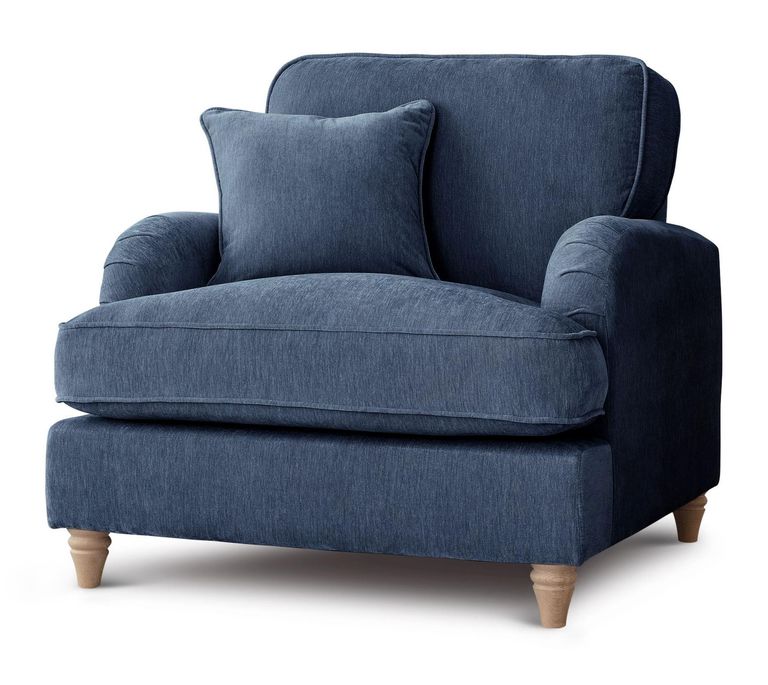 Manhattan Navy Fabric Armchair