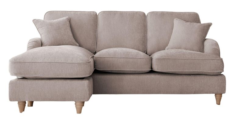 Manhattan Putty Fabric Chaise Corner Sofa - LHF