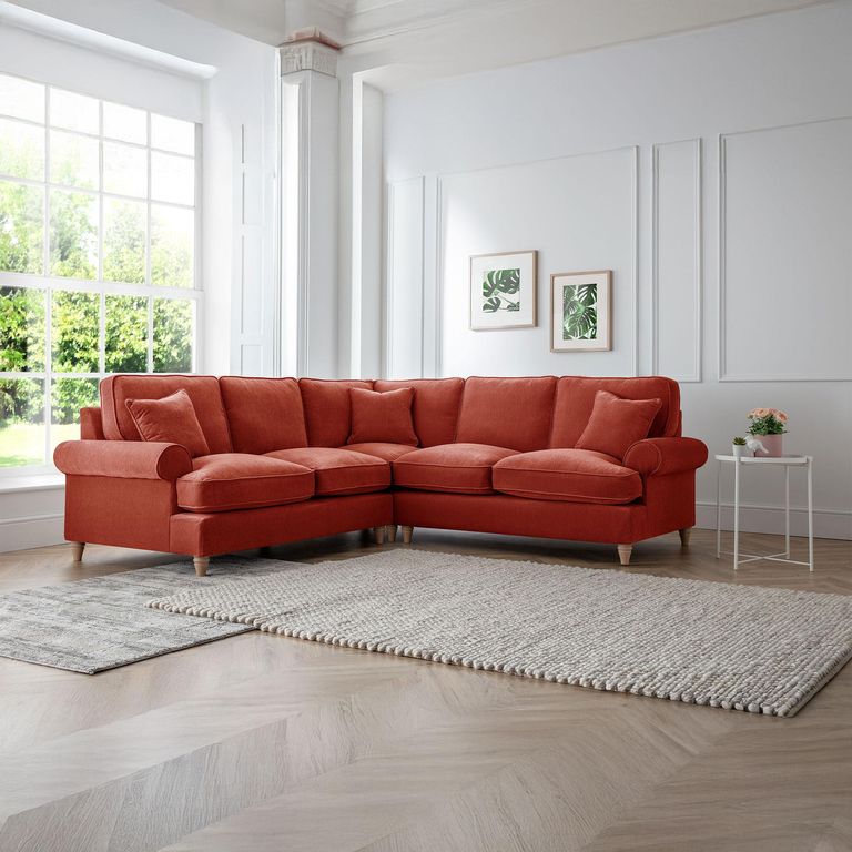 Marigot Apricot Fabric 2 Corner 2 Sofa