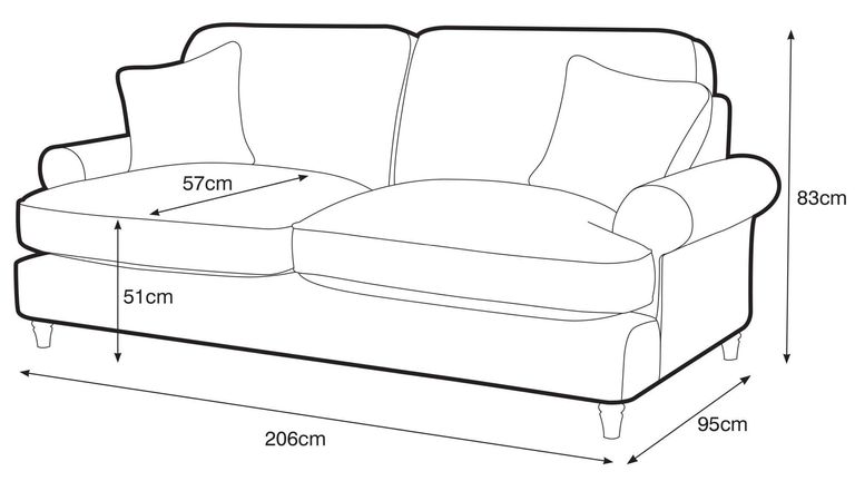 Marigot Apricot Fabric 3 Seater Sofa