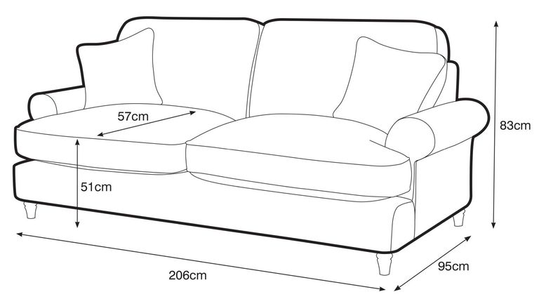 Marigot Charcoal Fabric 3 Seater Sofa