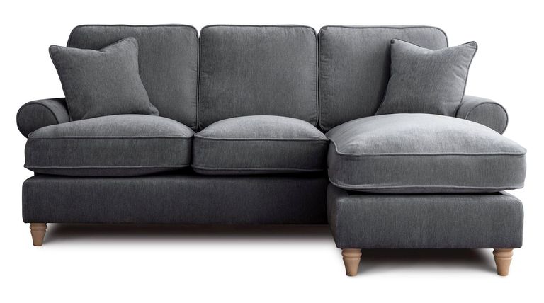 Marigot Charcoal Fabric Chaise Corner Sofa - RHF