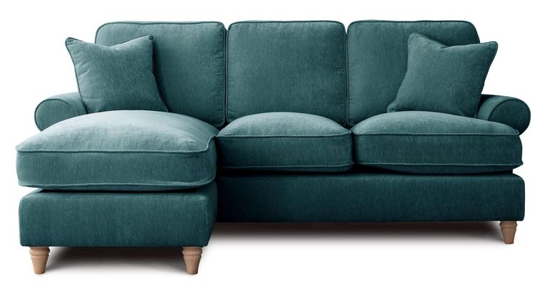 Marigot Emerald Fabric Chaise Corner Sofa - LHF