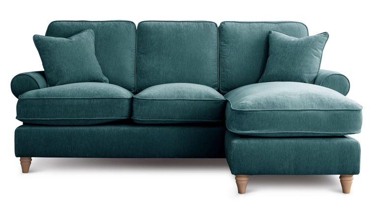 Marigot Emerald Fabric Chaise Corner Sofa - RHF