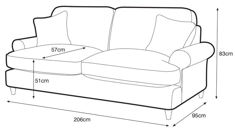 Marigot Ice Fabric 3 Seater Sofa