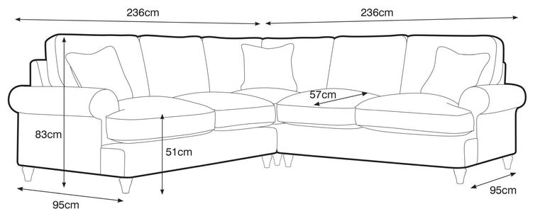 Marigot Navy Fabric 2 Corner 2 Sofa