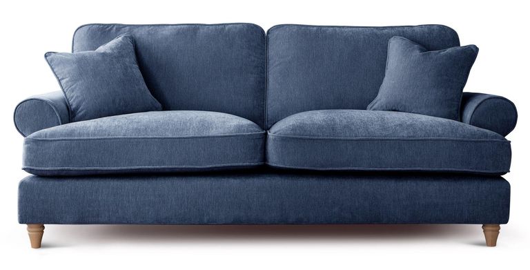 Marigot Navy Fabric 3 Seater Sofa