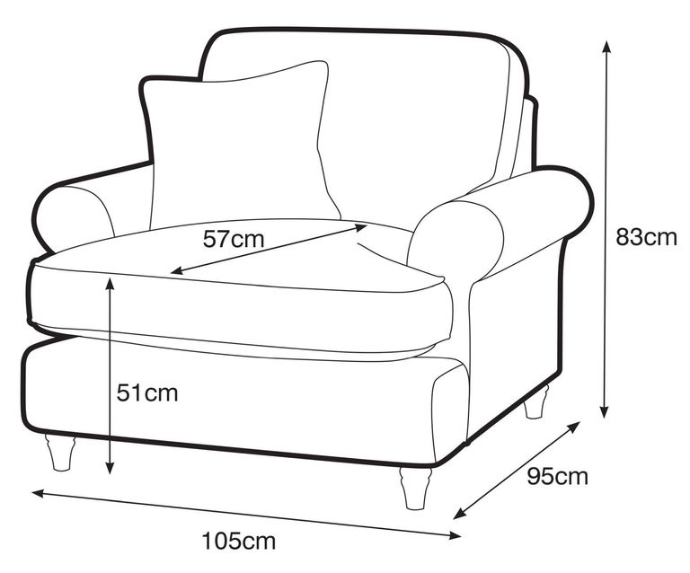 Marigot Navy Fabric Armchair