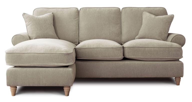 Marigot Putty Fabric Chaise Corner Sofa - LHF