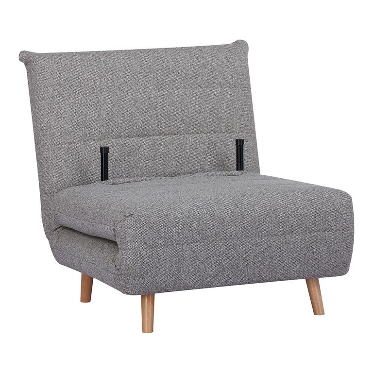 Marlow Click Clack Sofa Bed - Grey Fabric - Natural Legs