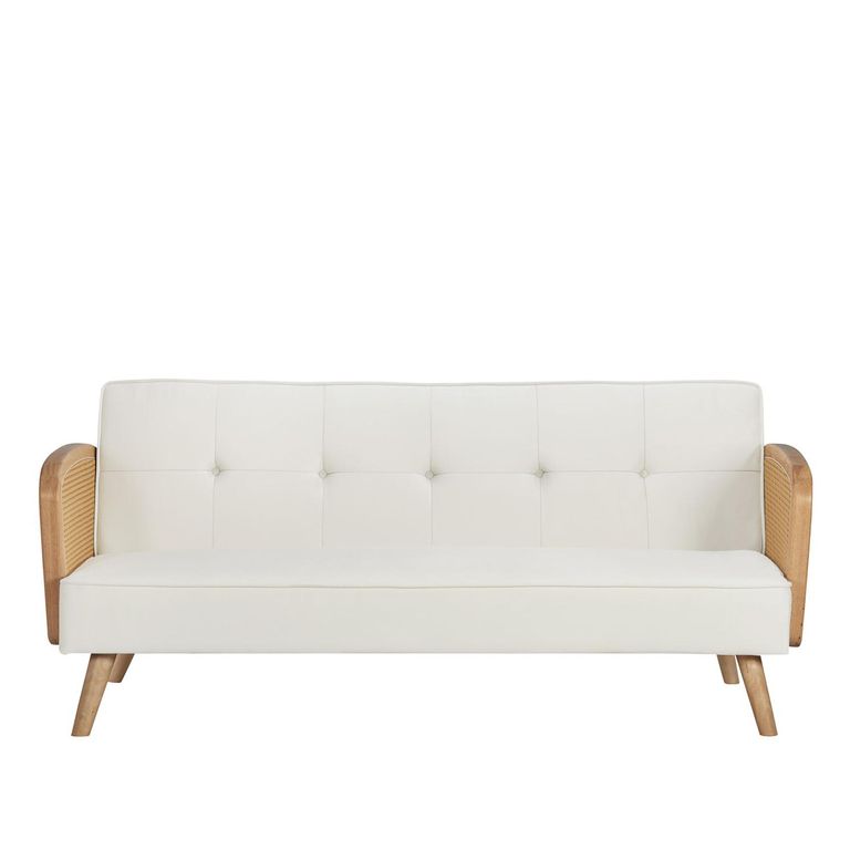 Mila Sofa Bed - 3 Seater - White Fabric