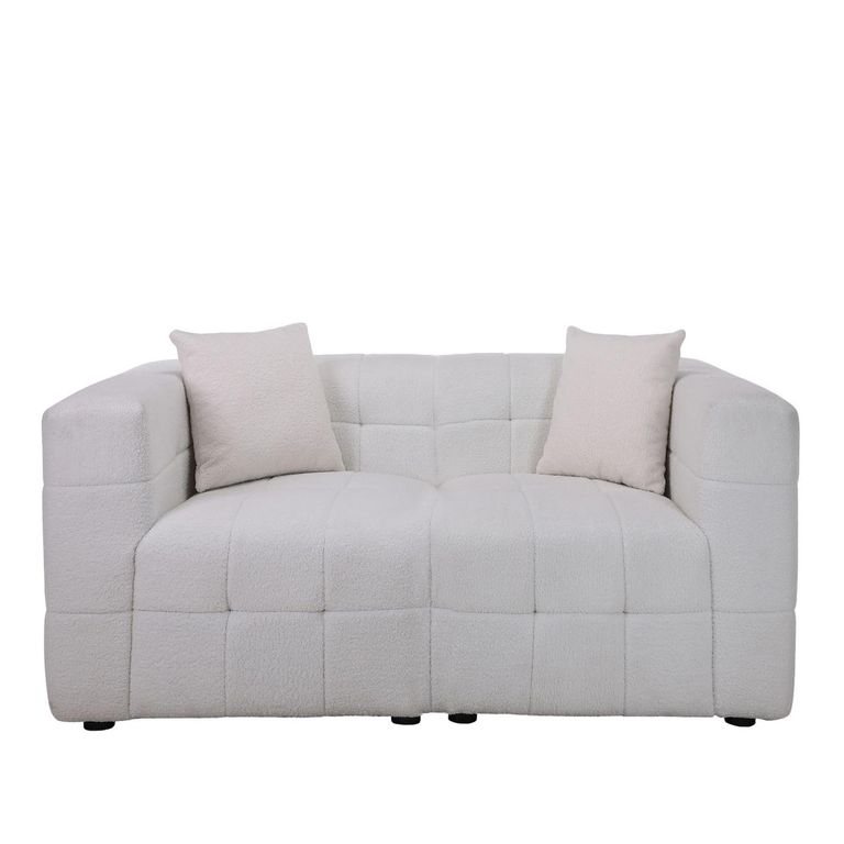 Milo 2 Seater Sofa - White Boucle Fabric