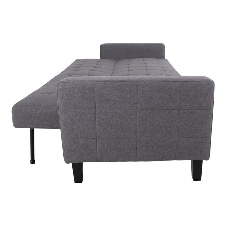 Milton Click Clack Sofa Bed - Dark Grey Fabric - Black Legs