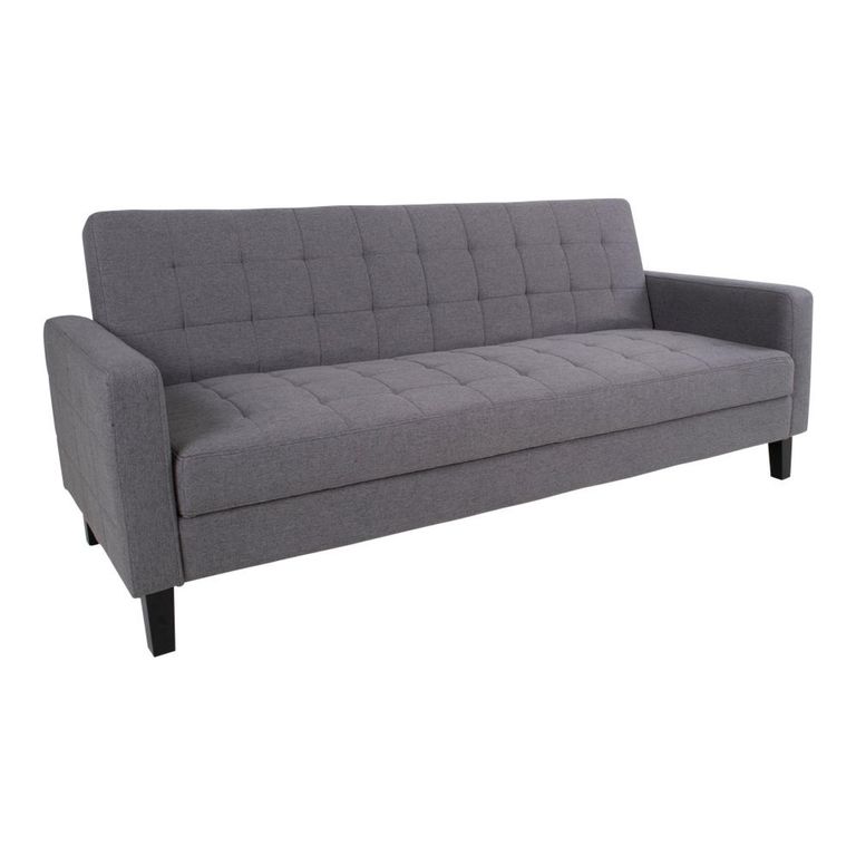 Milton Click Clack Sofa Bed - Dark Grey Fabric - Black Legs