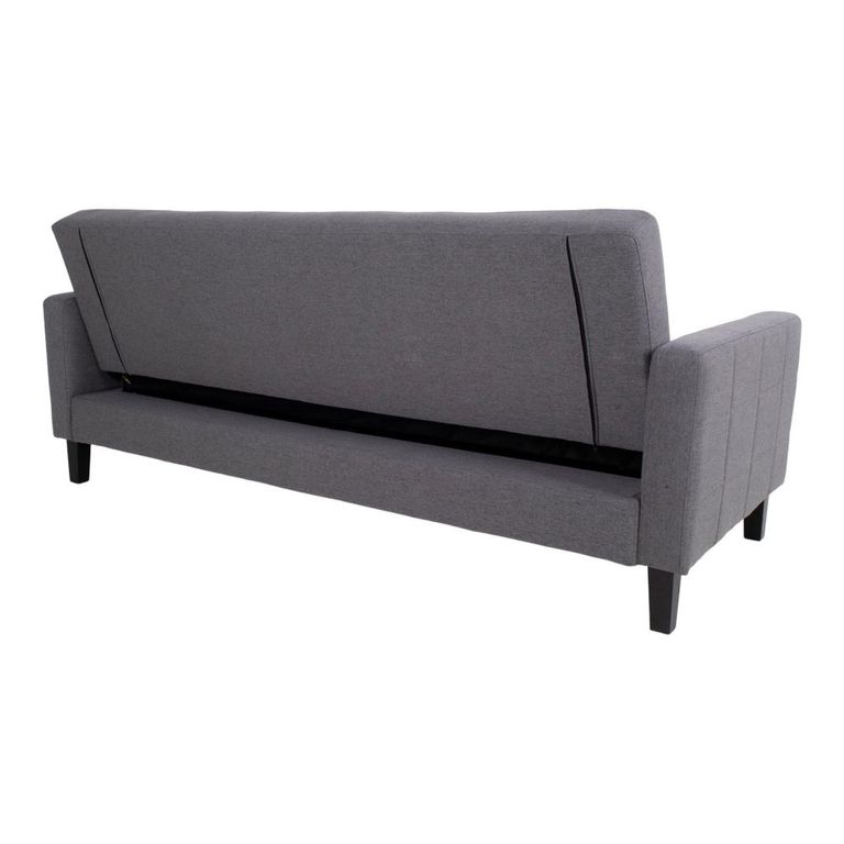 Milton Click Clack Sofa Bed - Dark Grey Fabric - Black Legs