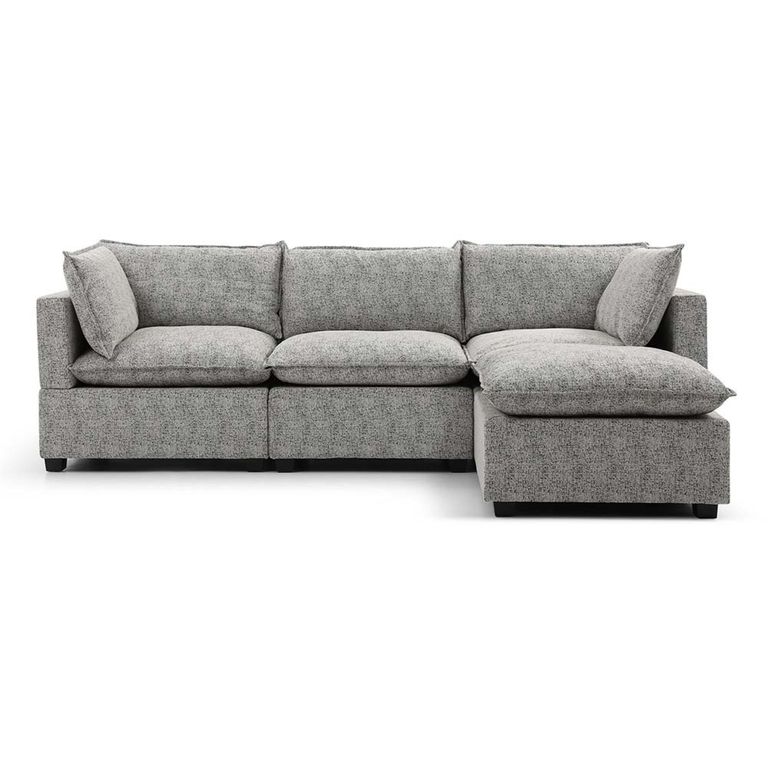 Moda Corner Sofa - Light Grey Boucle Fabric