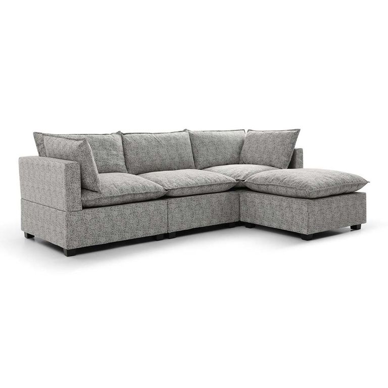 Moda Corner Sofa - Light Grey Boucle Fabric