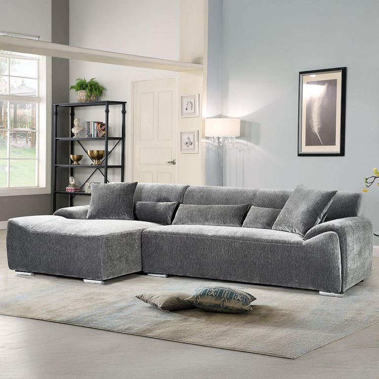 Modena Corner Sofa - Charcoal Fabric - LHF