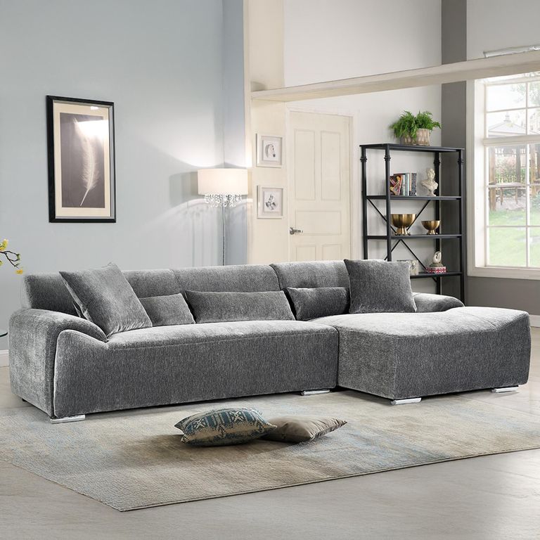 Modena Corner Sofa - Charcoal Fabric - RHF