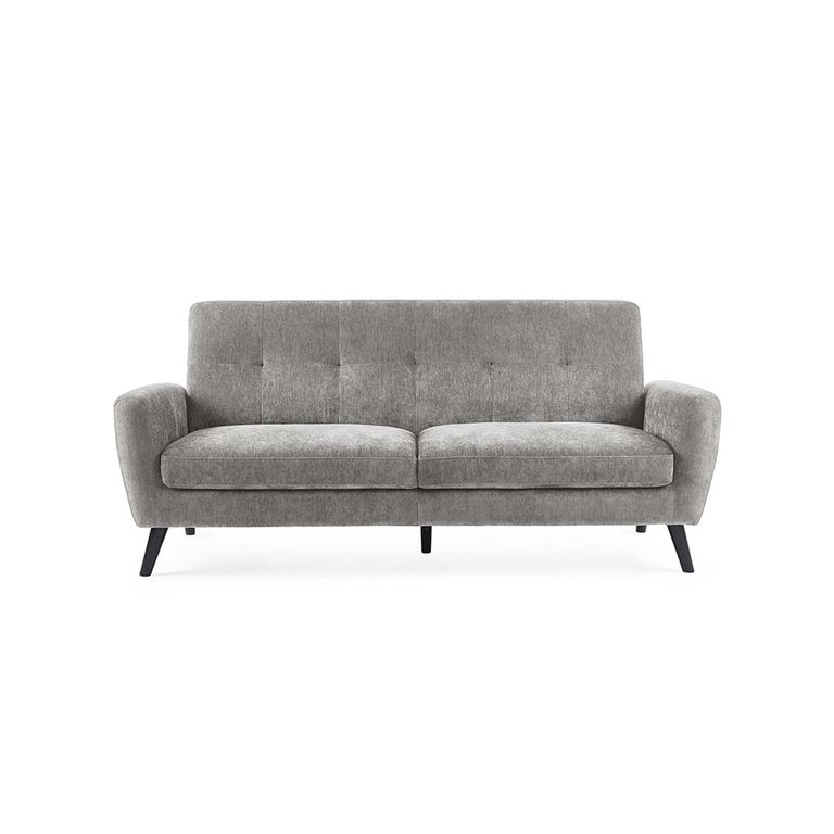 Monza Grey Mobus Fabric Sofa - 3 Seater