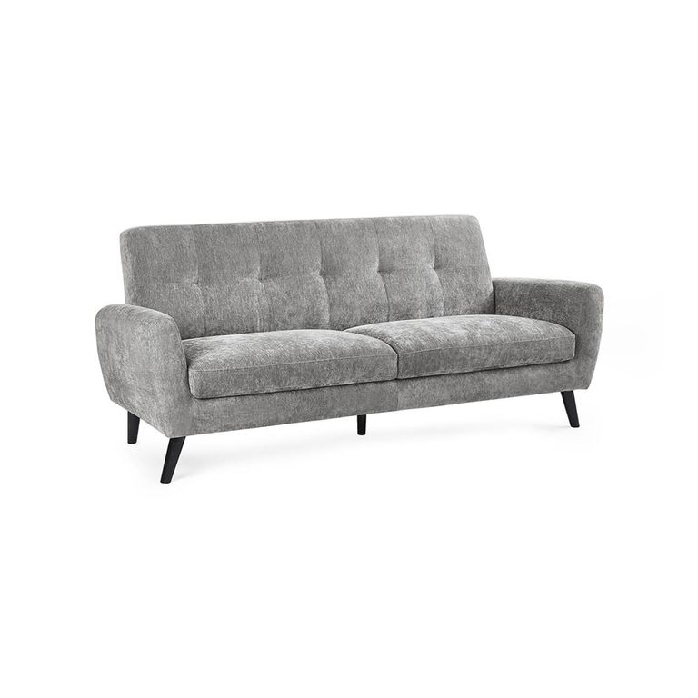 Monza Grey Mobus Fabric Sofa - 3 Seater