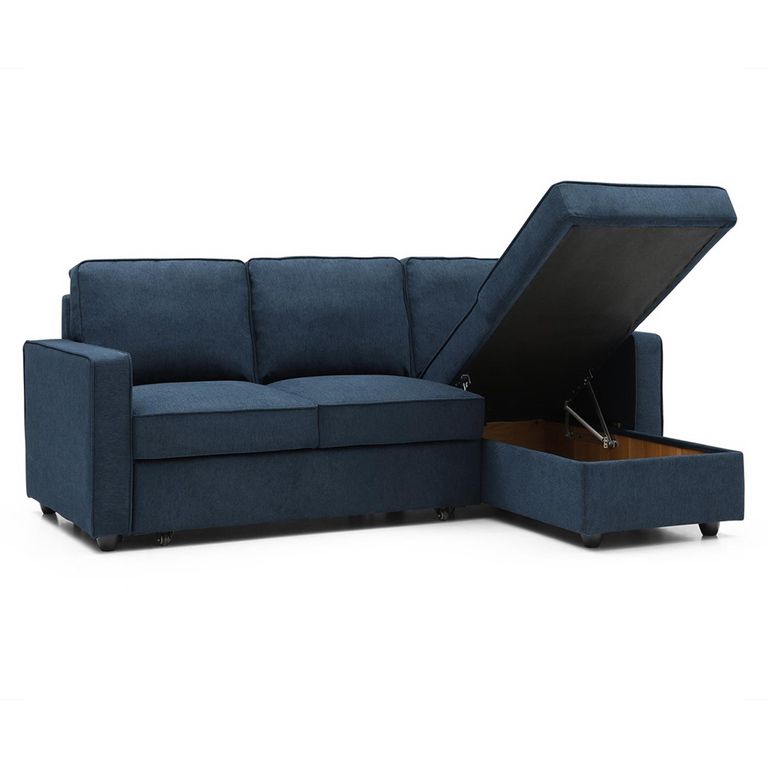 Myles Sofa Bed - Themis Blue Soft Weave Fabric - Corner