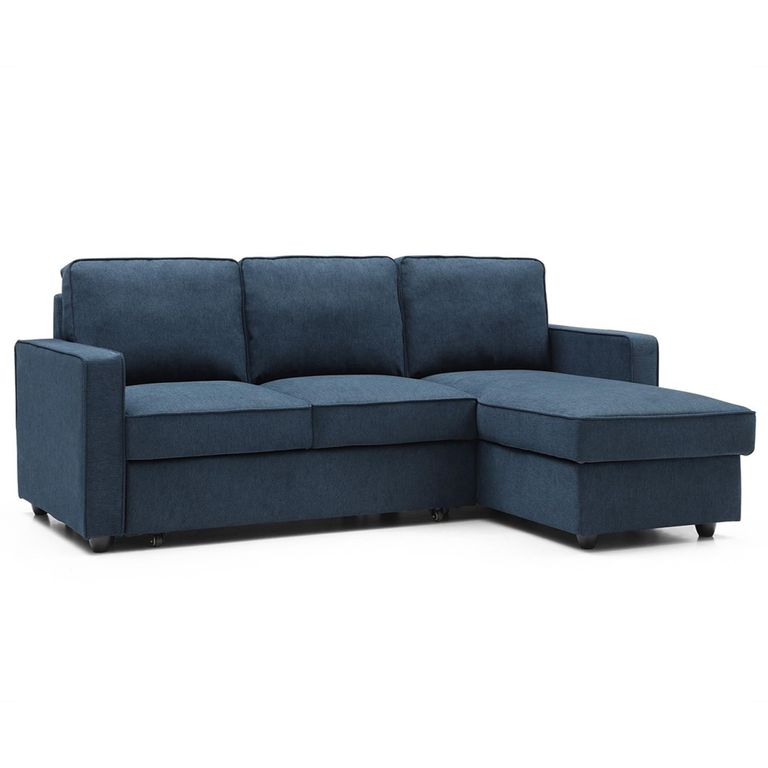 Myles Sofa Bed - Themis Blue Soft Weave Fabric - Corner