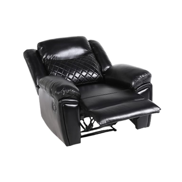 Myra Manual Recliner Armchair - Black Faux Leather