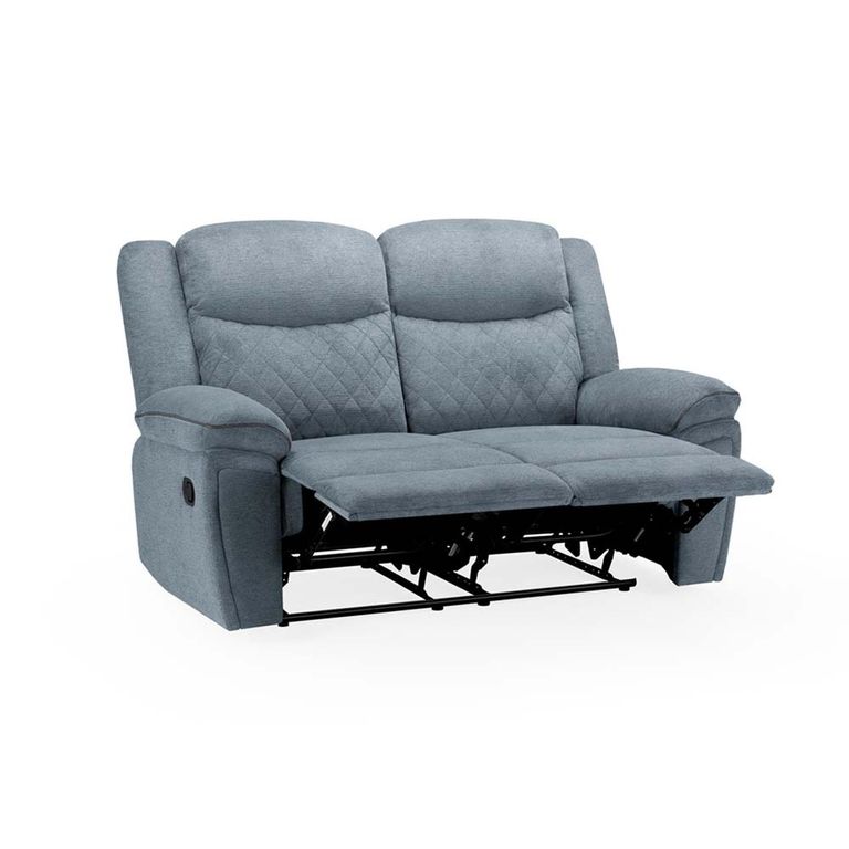 Myra Manual Recliner Sofa - Grey Fabric - 2 Seater