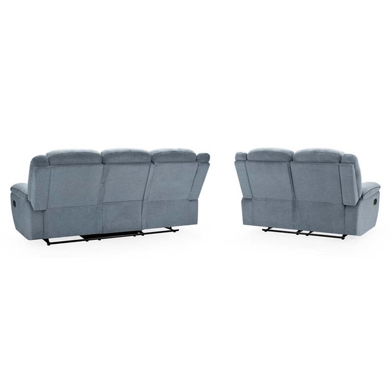 Myra Manual Recliner Sofa Set - Grey Fabric - 3+2 Seater