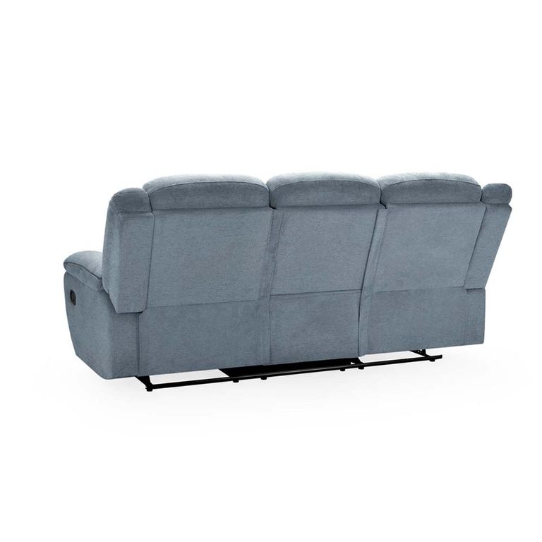 Myra Manual Recliner Sofa - Grey Fabric - 3 Seater