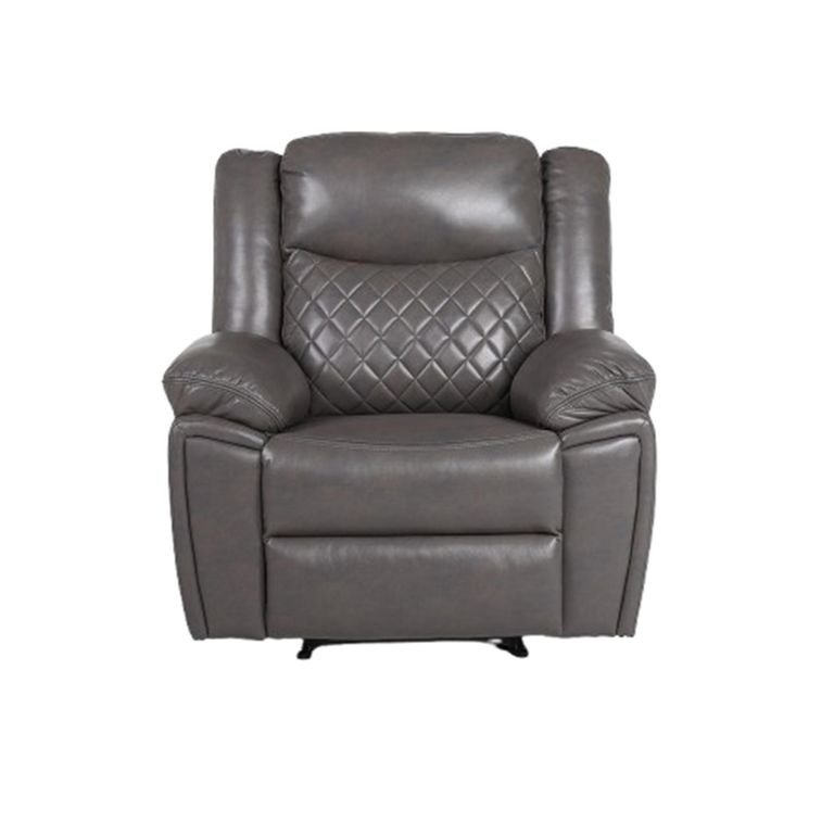 Myra Manual Recliner Armchair - Grey Faux Leather
