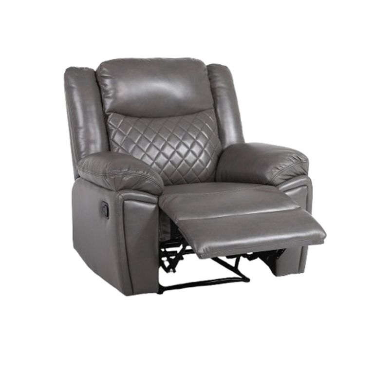 Myra Manual Recliner Armchair - Grey Faux Leather