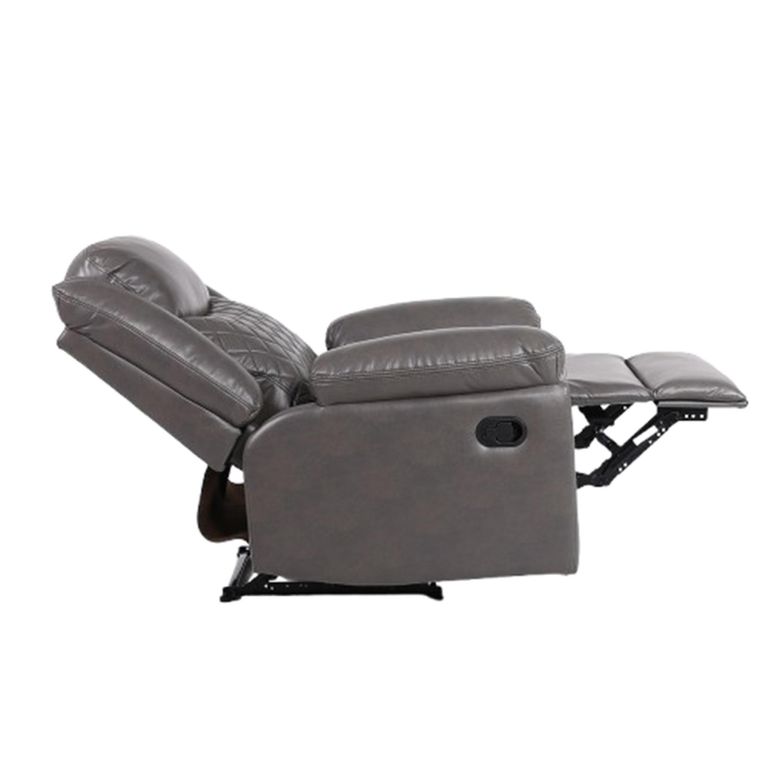 Myra Manual Recliner Armchair - Grey Faux Leather