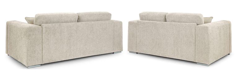 Naples Sofa Set - Beige Fabric - 3+2 Seater