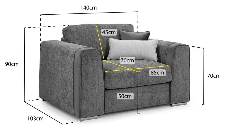 Naples Armchair - Grey Fabric