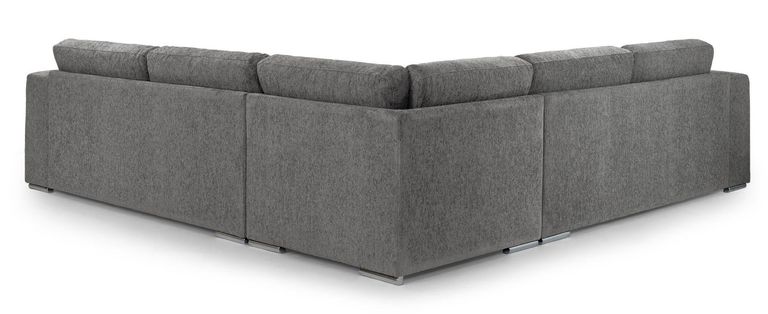Naples Large Corner Sofa - Grey Fabric