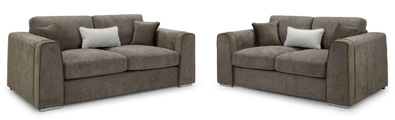 Naples Sofa Set - Mocha Fabric - 3+2 Seater