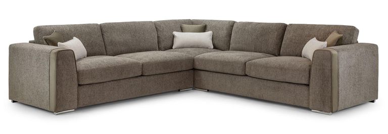 Naples Large Corner Sofa - Mocha Fabric