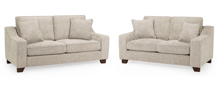 Nebraska Sofa Set - Beige Fabric - 3+2 Seater