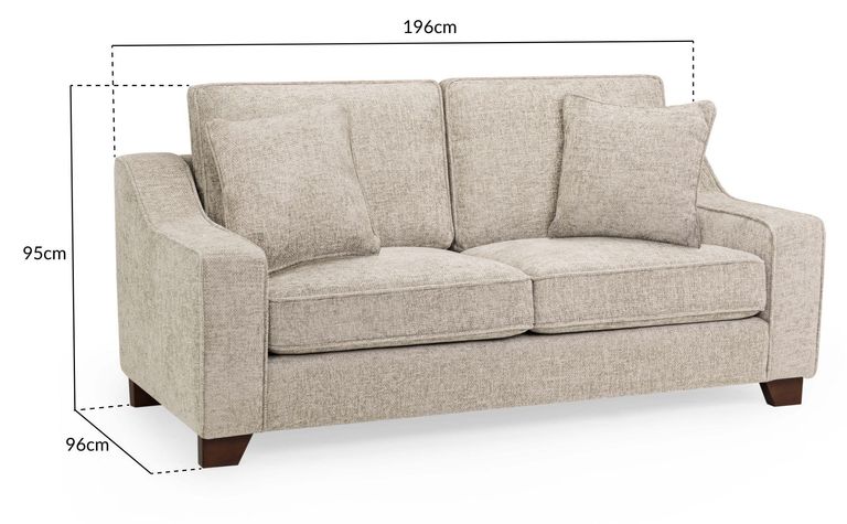Nebraska Sofa - Beige Fabric - 3 Seater