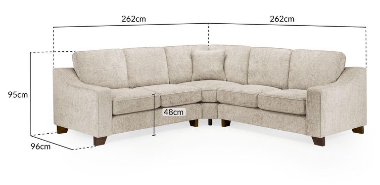 Nebraska Corner Sofa Suite - Beige Fabric - Large