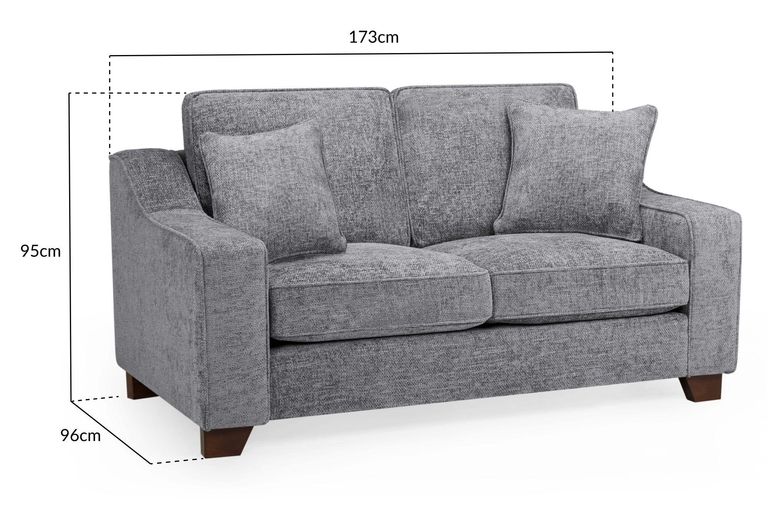 Nebraska Sofa - Slate Grey Fabric - 2 Seater